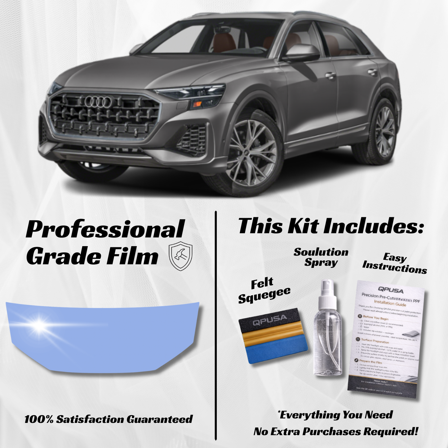 Audi Q8 (2024-2026) Partial Hood PPF Protection Kit - Pre-Cut - sku-51605770469508-  DRIVEN - 1