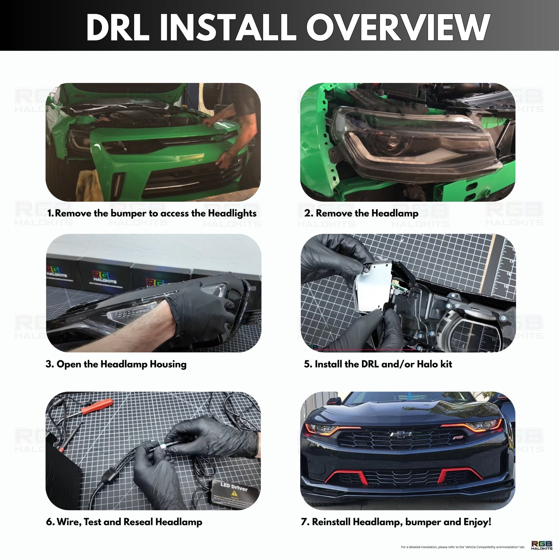 Chevrolet Camaro RS/SS RGBWA DRL Boards (2019-2024) - F11 | A12 | P2   - BX1-F11 | F12 | A12 | P2   - BX3-F11 | E1 | A12 | P2   - BX3-F11 | F12 | E1 | A12 | P2   - BX4-  DRIVEN - 14