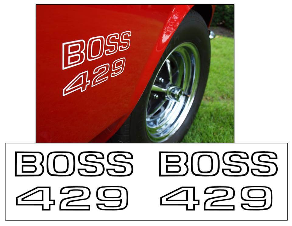 1969-70 Mustang Boss 429 Fender Decal Set - 821-MBK-1-821-MBK-2-  DRIVEN - 1