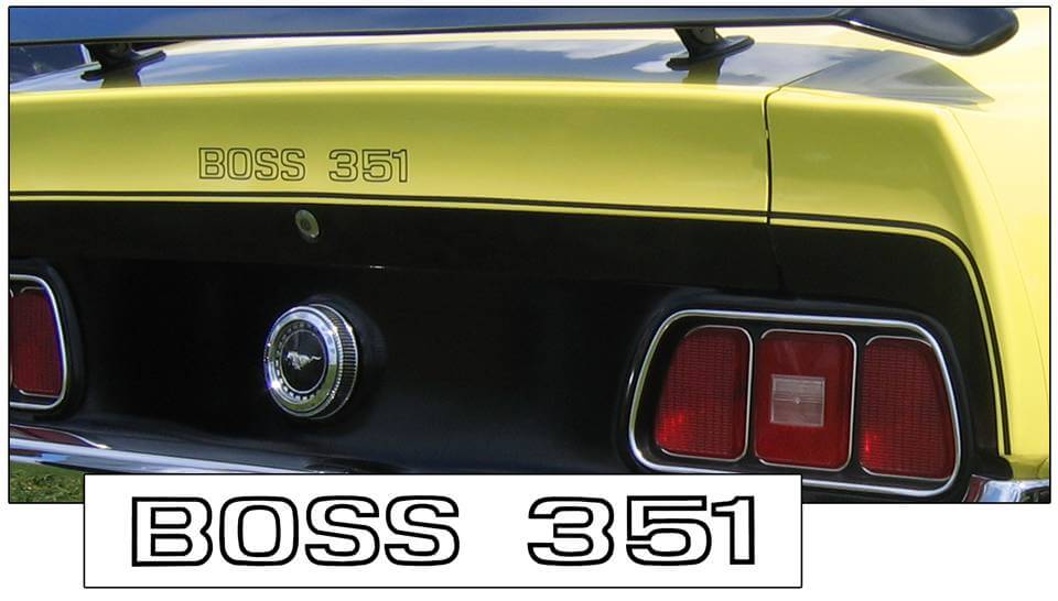 1971 Mustang Boss 351 Trunk Lid Decal - 828-AR-1-828-AR-2-  DRIVEN - 1