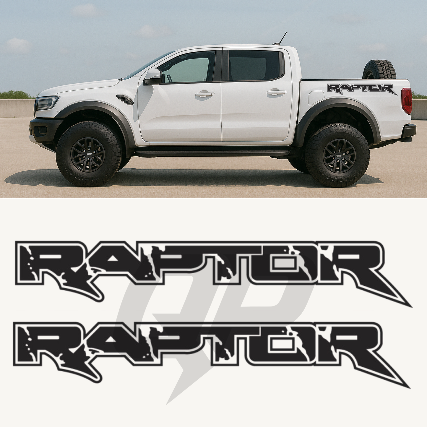 Ford Ranger Raptor Side Decal Graphic Set - sku-51313538203780-sku-51313538236548-sku-51313538269316-sku-51313538302084-sku-51313538334852-  DRIVEN - 1