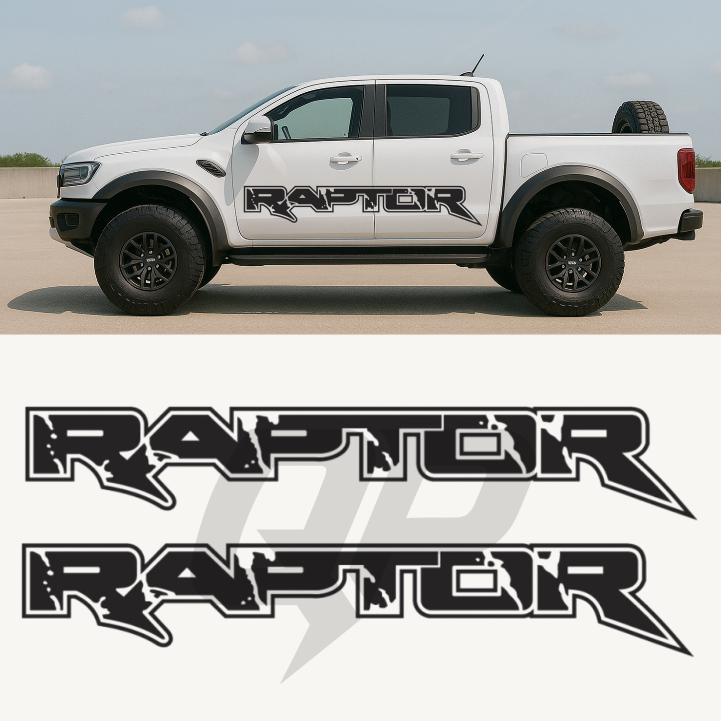Ford Ranger Raptor Full Side Decal Graphic Set - sku-51313539186820-sku-51313539219588-sku-51313539252356-sku-51313539285124-sku-51313539317892-  DRIVEN - 1