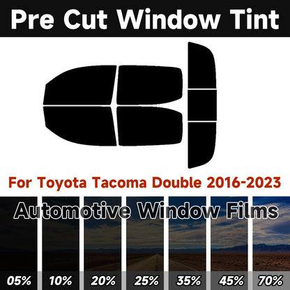 Precut Window Tint Kit for Toyota Tacoma Double Cab (2016–2023) | UV Block & Privacy Film - 200000182:366#Rear Windshield 3PC;200007763:201336106;5:-6-200000182:366#Rear Windshield 3PC;200007763:201336106;5:-2-200000182:366#Rear Windshield 3PC;200007763:201336106;5:-1-200000182:366#Rear Windshield 3PC;200007763:201336106;5:-3-200000182:175#Front Windshield;200007763:201336106;5:-3-  DRIVEN - 1
