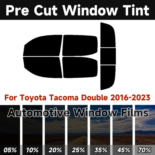 Precut Window Tint Kit for Toyota Tacoma Double Cab (2016–2023) | UV Block & Privacy Film - 200000182:366#Rear Windshield 3PC;200007763:201336106;5:-6-  DRIVEN - 1
