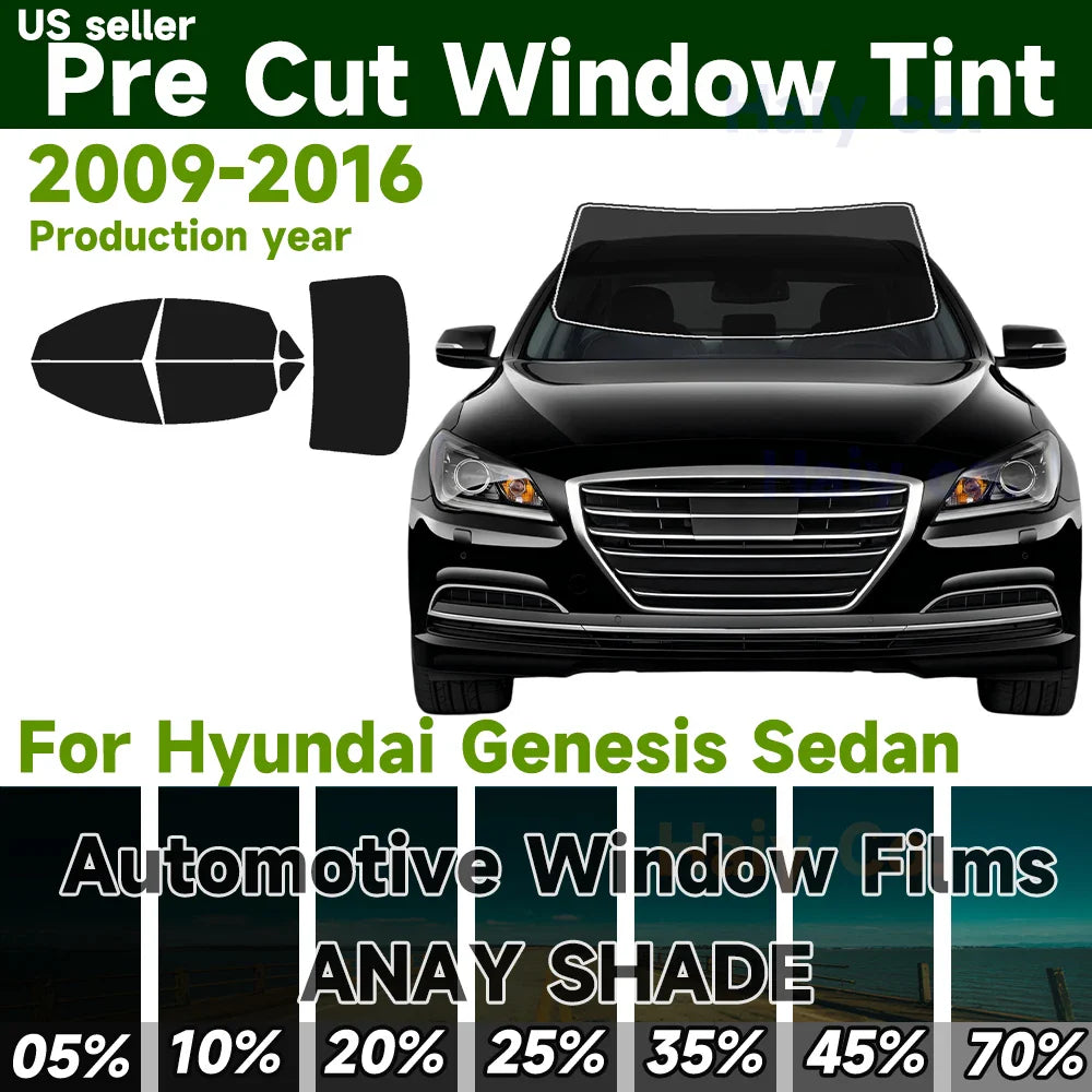 Precut Window Tint Kit for Hyundai Genesis Sedan (2009–2016) | UV Block & Privacy Film - 200000182:175#Front Windshield;200007763:201336106;355:-4;5:-2-200000182:175#Front Windshield;200007763:201336106;355:-7;5:-2-200000182:175#Front Windshield;200007763:201336106;355:-5;5:-2-200000182:175#Front Windshield;200007763:201336106;355:-2;5:-2-200000182:193#Windshield Strip;200007763:201336106;355:-3;5:-2-  DRIVEN - 1