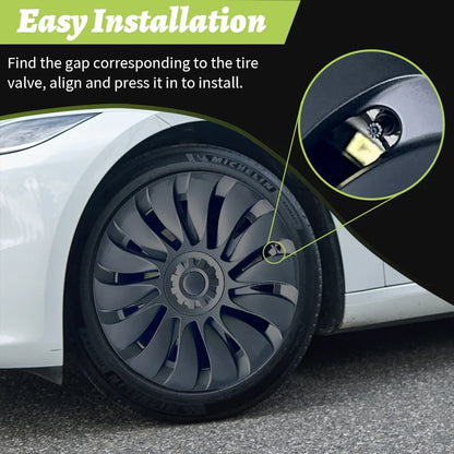 19" Blade Wheel Cover Caps for Tesla Model Y (2020–2024) | 4-Piece Full Coverage Hub Cap Set - 14:29#Cyclone Style;200007763:201336106-14:347#Arachnid Style;200007763:201336106-14:10#Storm Style;200007763:201336106-14:175#New Turbine Style;200007763:201336106-14:193#Blade Style;200007763:201336106-  DRIVEN - 5