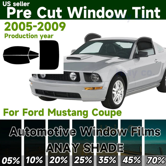 Precut Window Tint Kit for Ford Mustang Coupe (2005–2009) | UV Block & Privacy Film - 14:350850#Front Window 70 VLT;200007763:201336106-  DRIVEN - 1