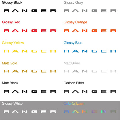 Tailgate Insert & Indent Letter Decal for Ford Ranger (2019–2021) | Vinyl Truck Sticker - 200000182:1052#Matt Black-200000182:496#Matt Silver-200000182:350850#Carbon Fiber-200000182:366#Glossy Yellow-200000182:175#Glossy Blue-  DRIVEN - 6