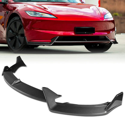 Front Bumper Spoiler Lip Body Kit for Tesla Model 3 (2024–2025) | WPOWER — Excludes Performance - 14:193#Painted Glossy Black-14:200003699#Painted Carbon Fiber-14:200004890#Unpainted Matt Black-  DRIVEN - 8