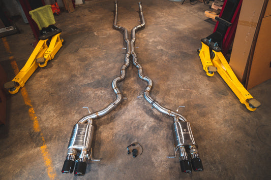 BMW F10 M5 / F06 M6 Valved Sport Exhaust System - BMW.F10.M5.VSES.BR.BRSH-BMW.F10.M5.VSES.BR.BRT-BMW.F10.M5.VSES.BR.BLK-BMW.F10.M5.VSES.BR.RC-BMW.F10.M5.VSES.BR.FC-  DRIVEN - 1