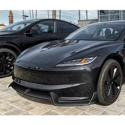 Front Bumper Spoiler Lip Body Kit for Tesla Model 3 (2024–2025) | WPOWER — Excludes Performance - 14:193#Painted Glossy Black-14:200003699#Painted Carbon Fiber-14:200004890#Unpainted Matt Black-  DRIVEN - 6