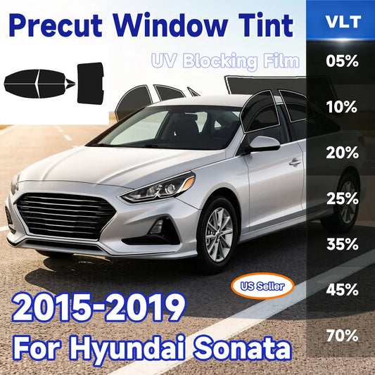 Precut Window Tint Kit for Hyundai Sonata (2015–2019) | UV-IR Block & Privacy Film - 14:200002130#Front Window 45 VLT;200007763:201336106-  DRIVEN - 1
