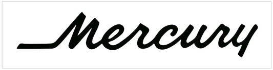Mercury Script Name Decal - Size 3.25" Tall x 20" Long - A942-BK-1-A942-BK-2-  DRIVEN - 1