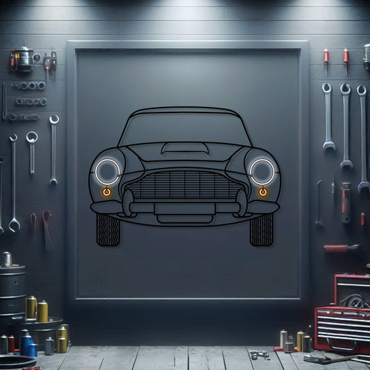 DB5 Front View Metal Neon Car Wall Art - MTN0220 - MTN0220W99-MTN0220W120-MTN0220W140-  DRIVEN - 1