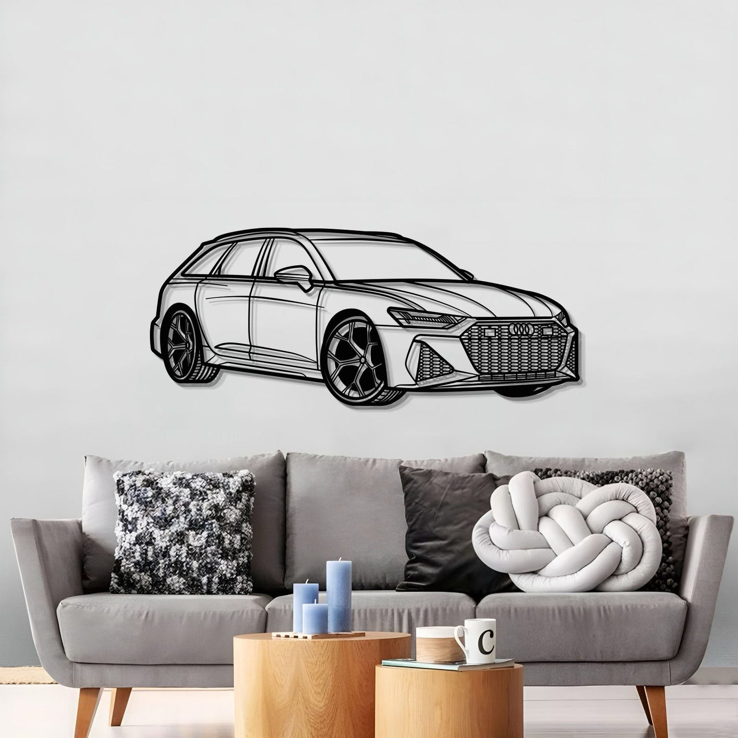 RS6 Perspective Metal Car Wall Art - MT0426 - MT0426B69L-MT0426B80L-MT0426B99L-MT0426B115L-MT0426B140L-  DRIVEN - 3