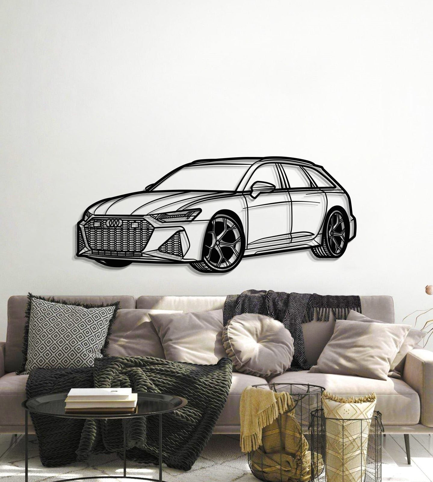 RS6 Perspective Metal Car Wall Art - MT0426 - MT0426B69L-MT0426B80L-MT0426B99L-MT0426B115L-MT0426B140L-  DRIVEN - 6