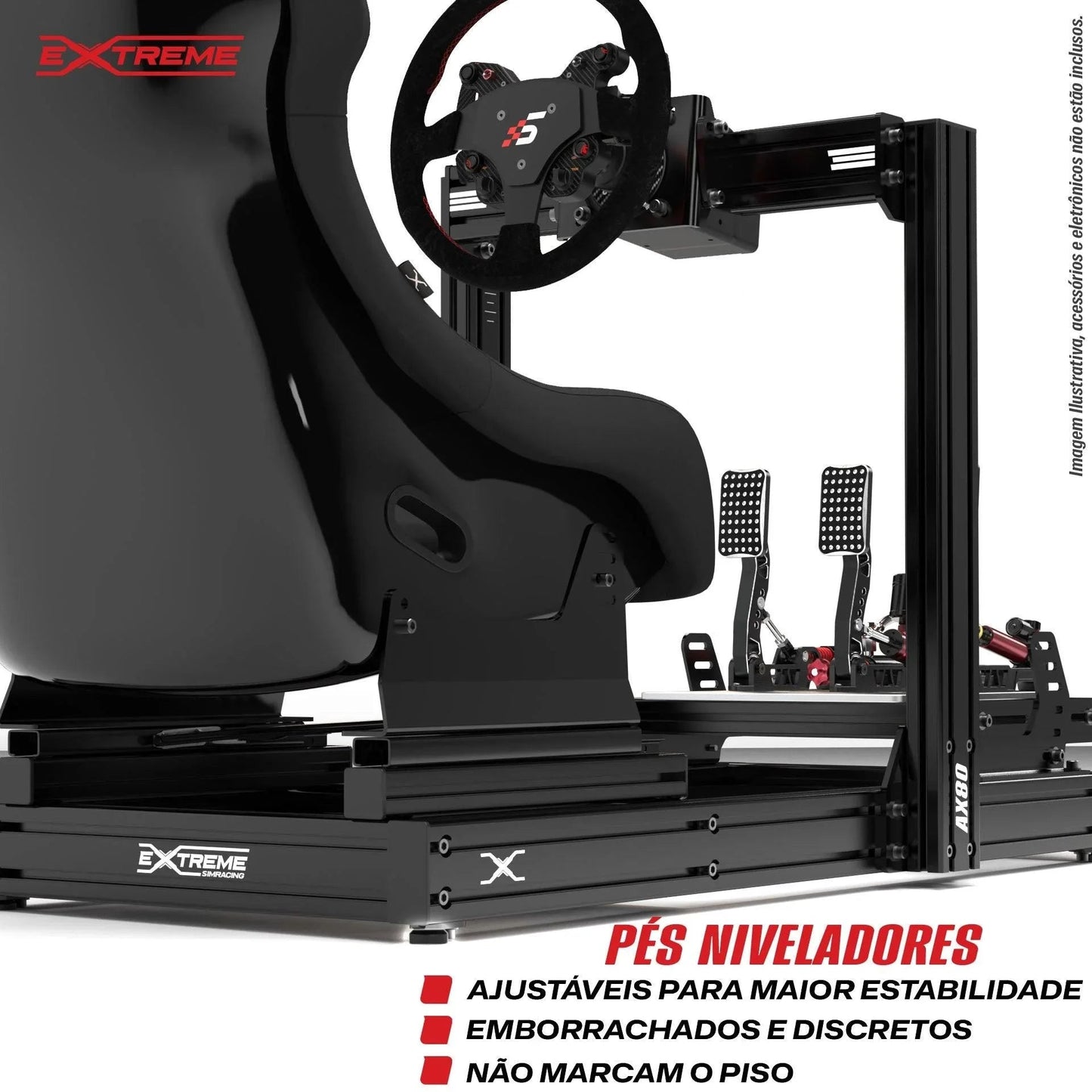 AX80 ALUMINUM PROFILE SIM RACING RIG - AX80-HORIZONTAL-  DRIVEN - 8