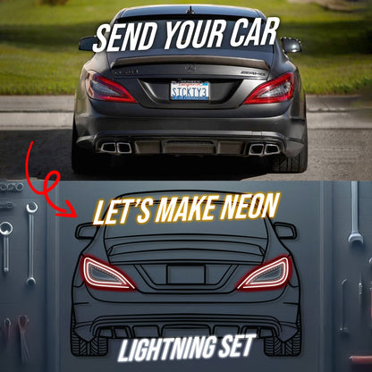 Your Personalized Metal Neon Car Wall Art - (Front and rear views only) - MTN0112W99-  DRIVEN - 5