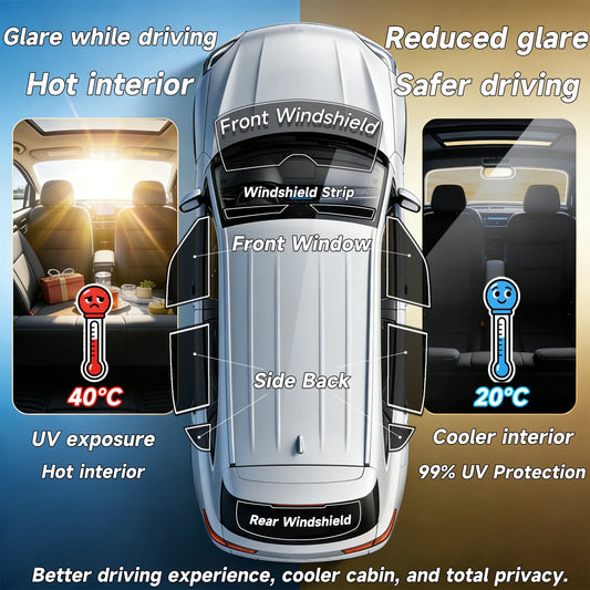 Precut Window Tint Kit for Hyundai Tucson (2022–2026) | UV-IR Block & Privacy Film - 200000182:1052#Windshield Strip;200007763:201336106;5:-6-  DRIVEN - 2