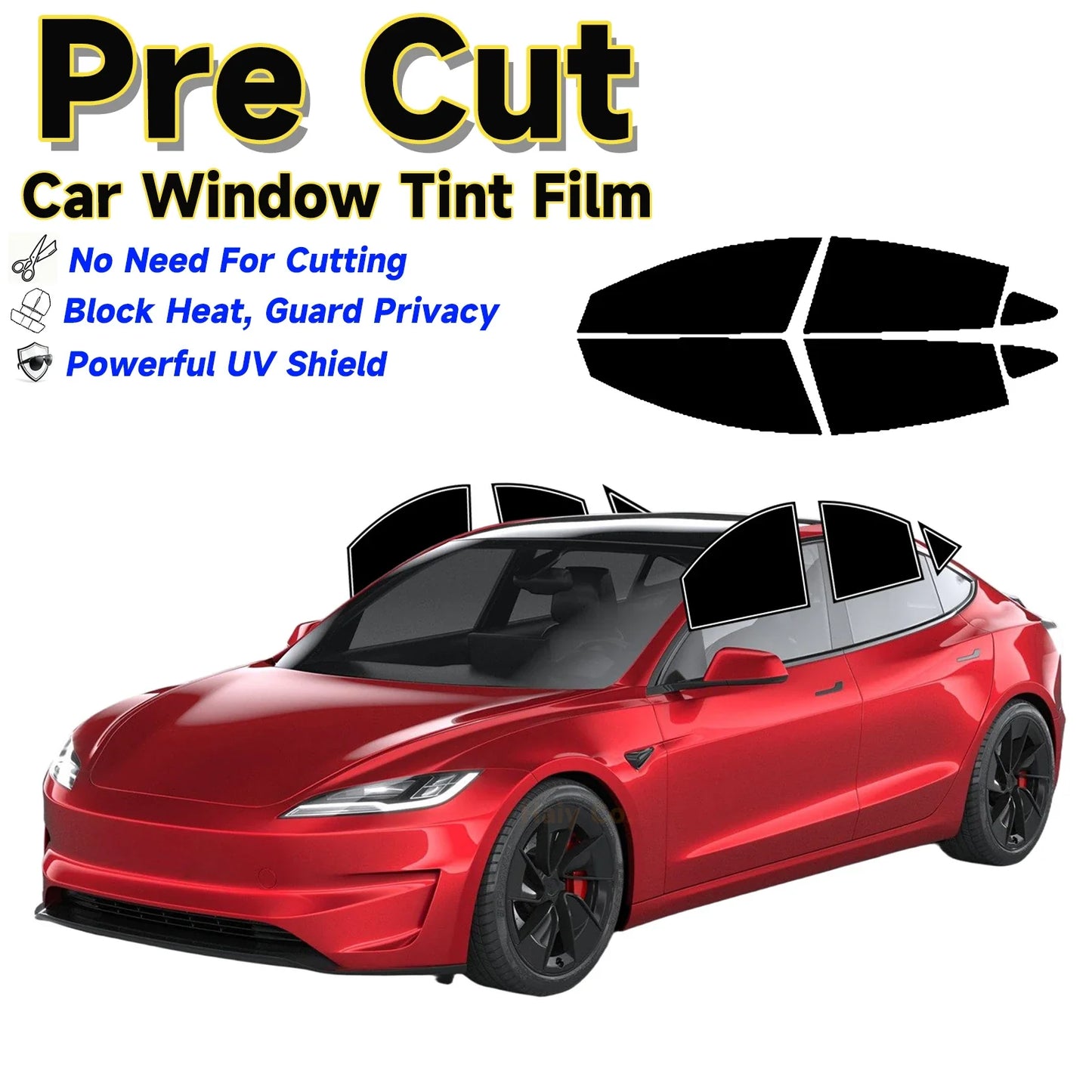 Precut Mirror Privacy Window Tint for Tesla Model 3 | Solar UV Protection Film - 200000182:350850#2024-2026;200007763:201336106;5:-7-200000182:350850#2024-2026;200007763:201336106;5:-4-200000182:350850#2024-2026;200007763:201336106;5:-2-200000182:350850#2024-2026;200007763:201336106;5:-5-200000182:350686#2017-2023;200007763:201336106;5:-1-  DRIVEN - 7