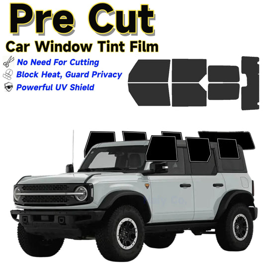 Precut Window Tint Kit for Ford Bronco 4-Door (2021–2025) | UV Block & Privacy Film - 14:202638829#Windshield Strip 10;200007763:201336106-  DRIVEN - 1