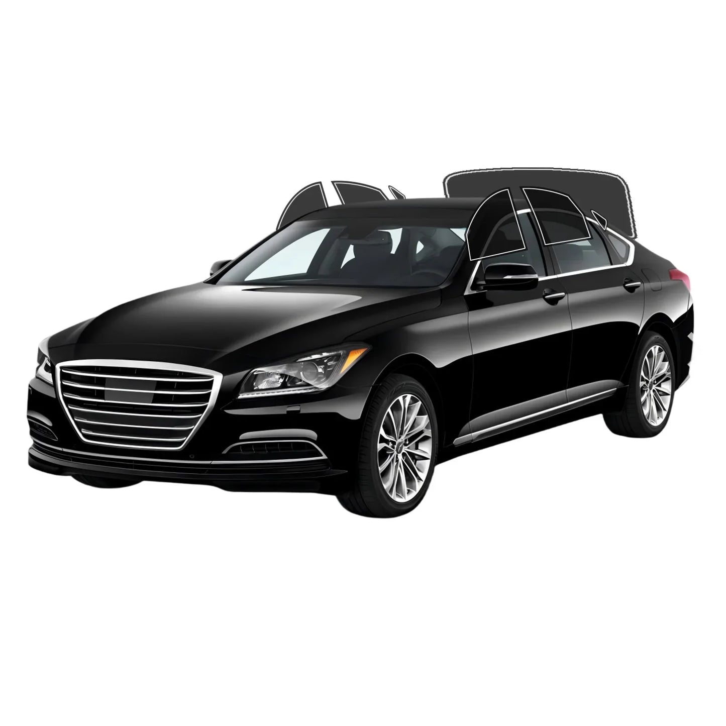 Precut Window Tint Kit for Hyundai Genesis Sedan (2009–2016) | UV Block & Privacy Film - 200000182:175#Front Windshield;200007763:201336106;355:-4;5:-2-200000182:175#Front Windshield;200007763:201336106;355:-7;5:-2-200000182:175#Front Windshield;200007763:201336106;355:-5;5:-2-200000182:175#Front Windshield;200007763:201336106;355:-2;5:-2-200000182:193#Windshield Strip;200007763:201336106;355:-3;5:-2-  DRIVEN - 11