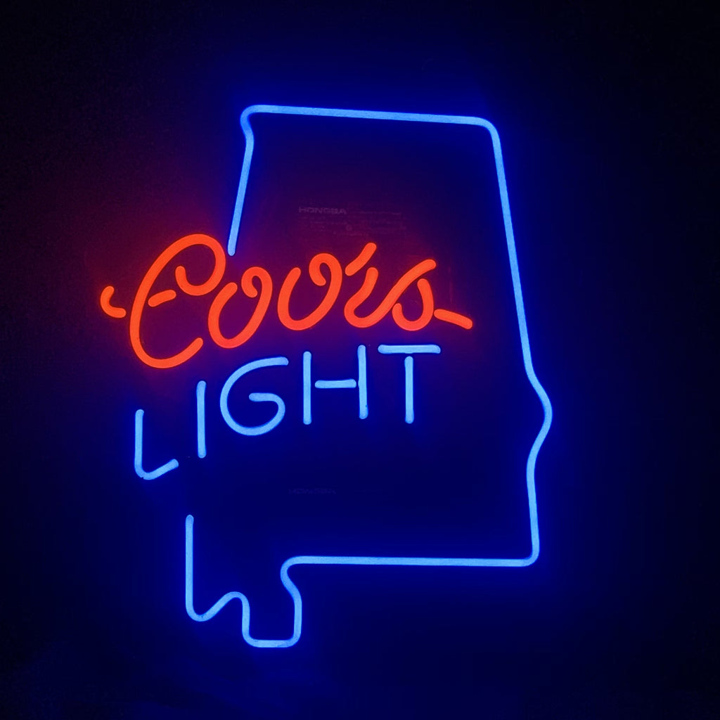 Coors Light with Alabama Maps Neon Light Sign - MEX063-  DRIVEN - 2