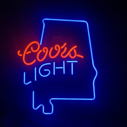 Coors Light with Alabama Maps Neon Light Sign - MEX063-  DRIVEN - 2