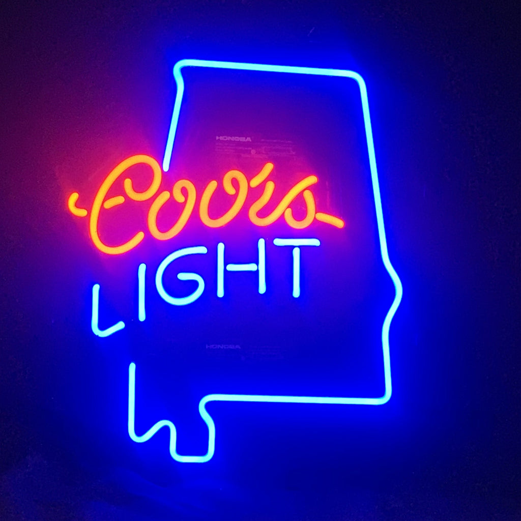 Coors Light with Alabama Maps Neon Light Sign - MEX063-  DRIVEN - 1