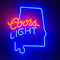 Coors Light with Alabama Maps Neon Light Sign