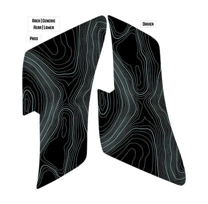 Topo Rear Interior Lower Door Card Insert Overlays (Printed Series) - 2021+ Bronco 4 Door