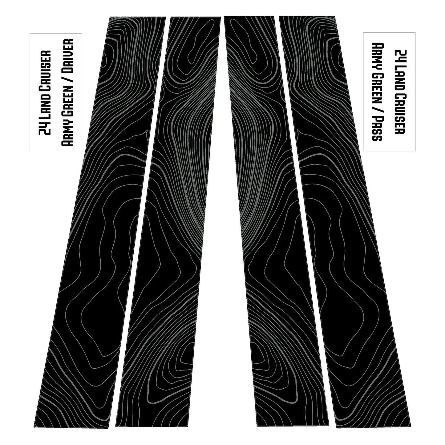 Topographic B Pillar Overlays - 2024+ Land Cruiser / GX 550 - 24LC250BPILLAR-WH-24LC250BPILLAR-ARG-24LC250BPILLAR-CBNG-24LC250BPILLAR-CG-24LC250BPILLAR-DS-  DRIVEN - 11