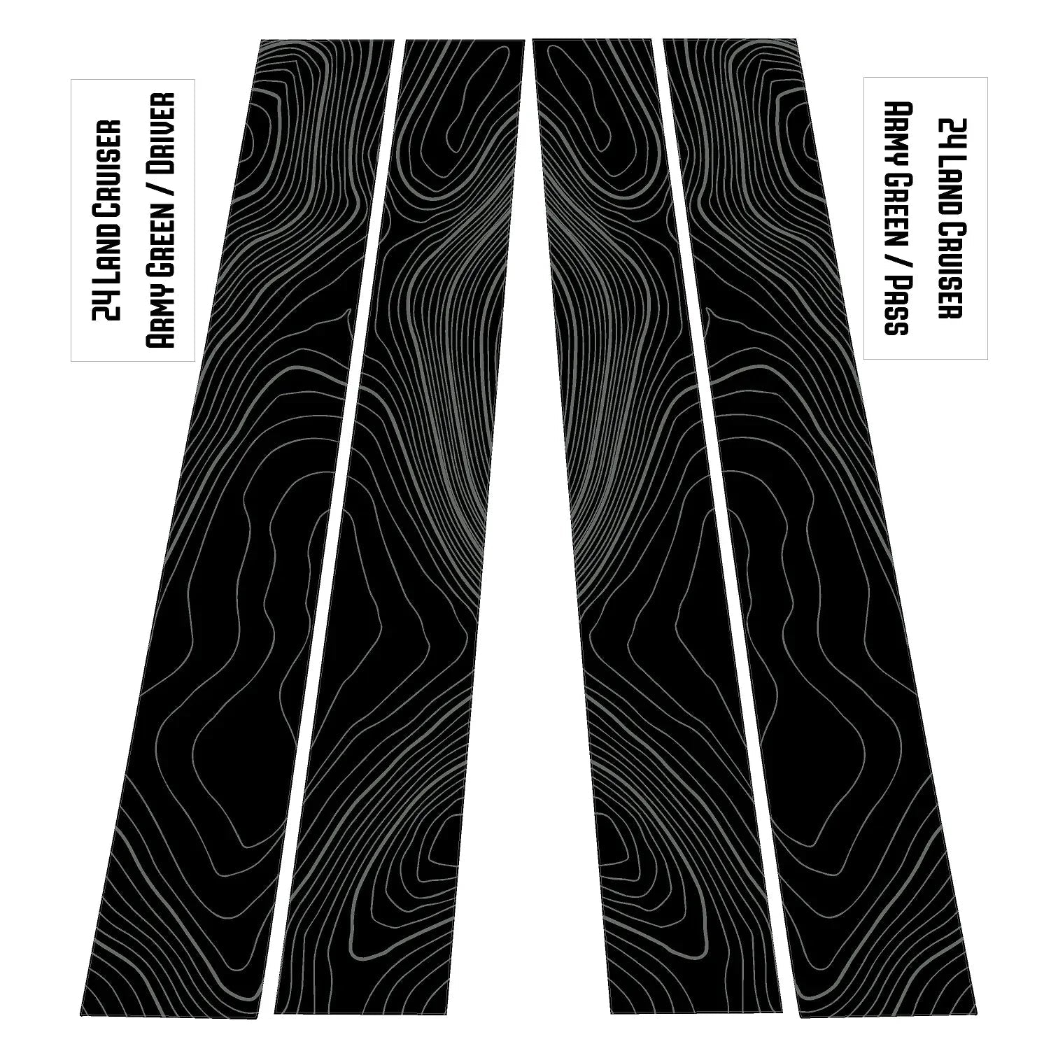 Topographic B Pillar Overlays - 2024+ Land Cruiser / GX 550 - 24LC250BPILLAR-WH-24LC250BPILLAR-ARG-24LC250BPILLAR-CBNG-24LC250BPILLAR-CG-24LC250BPILLAR-DS-  DRIVEN - 11