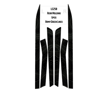 Topographic Rear Trim Overlays (6pcs) - 2024+ Land Cruiser / GX 550 - 24LC250RTRIM6PC-WH-24LC250RTRIM6PC-ARG-24LC250RTRIM6PC-CBNG-24LC250RTRIM6PC-CG-24LC250RTRIM6PC-DS-  DRIVEN - 7