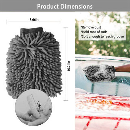 WASH&WHIPS |  Microfiber Chenille Car Cleaning Mitt - 2pk - MFH096-  DRIVEN - 4
