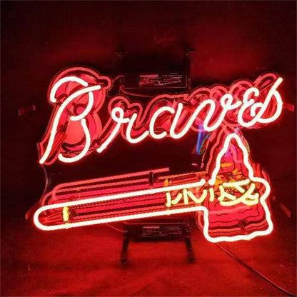 Atlanta Braves Baseball Logo Neon Signs Light - ME631-  DRIVEN - 1