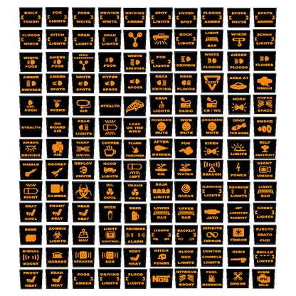 Printed Series Auxiliary Switch Labels (Upfitter) - 2017-2020 F-150 Raptor, 2017-2022 F-250 / F-350 Super Duty / 2024+ Grenadier - 17FORDSDAUX-WTOBL-17FORDSDAUX-BOOBL-17FORDSDAUX-V51-  DRIVEN - 11