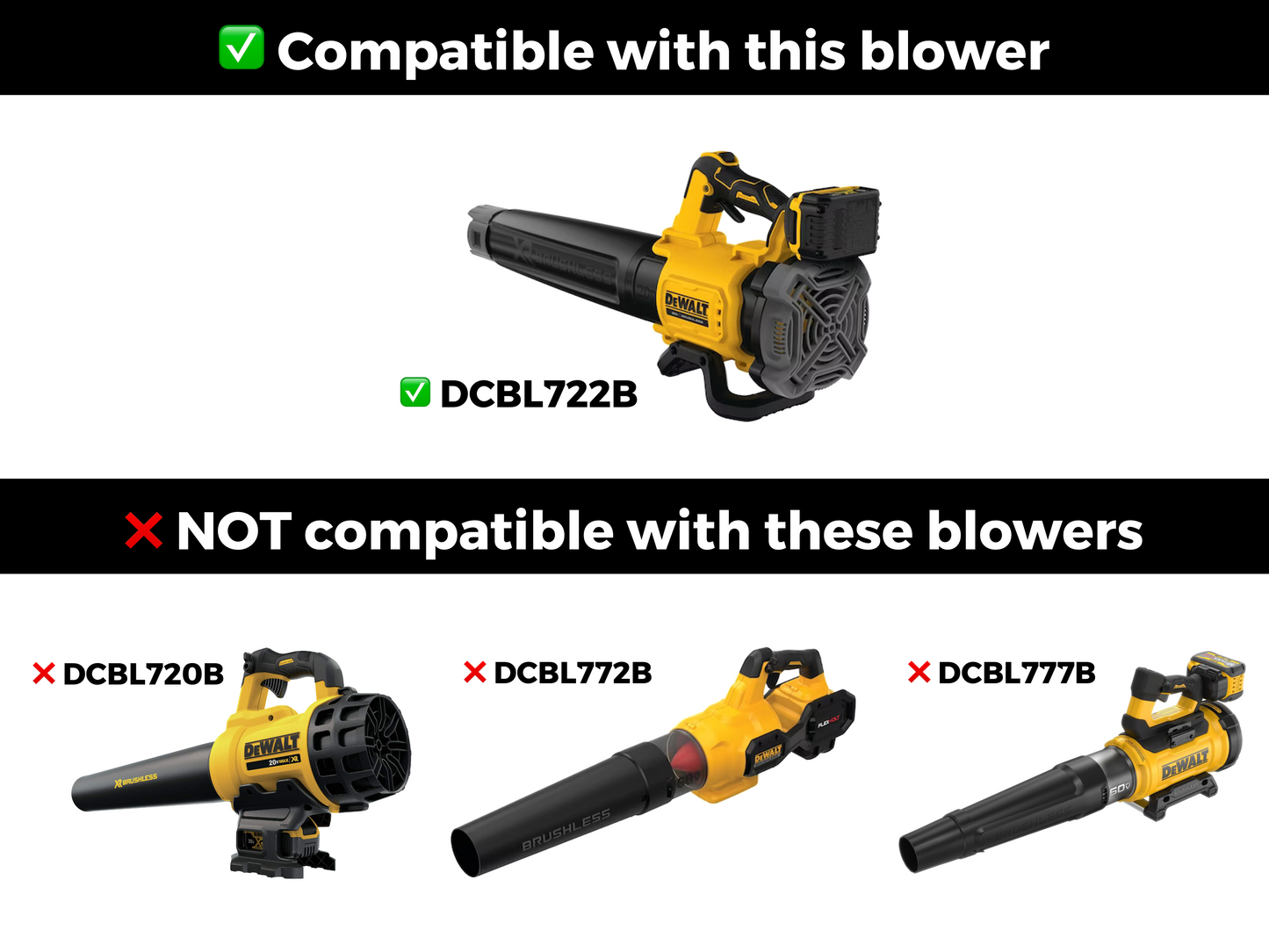 STUBBY® Car Drying Nozzle for DEWALT 20V MAX XR Leaf Blower (DCBL722B)