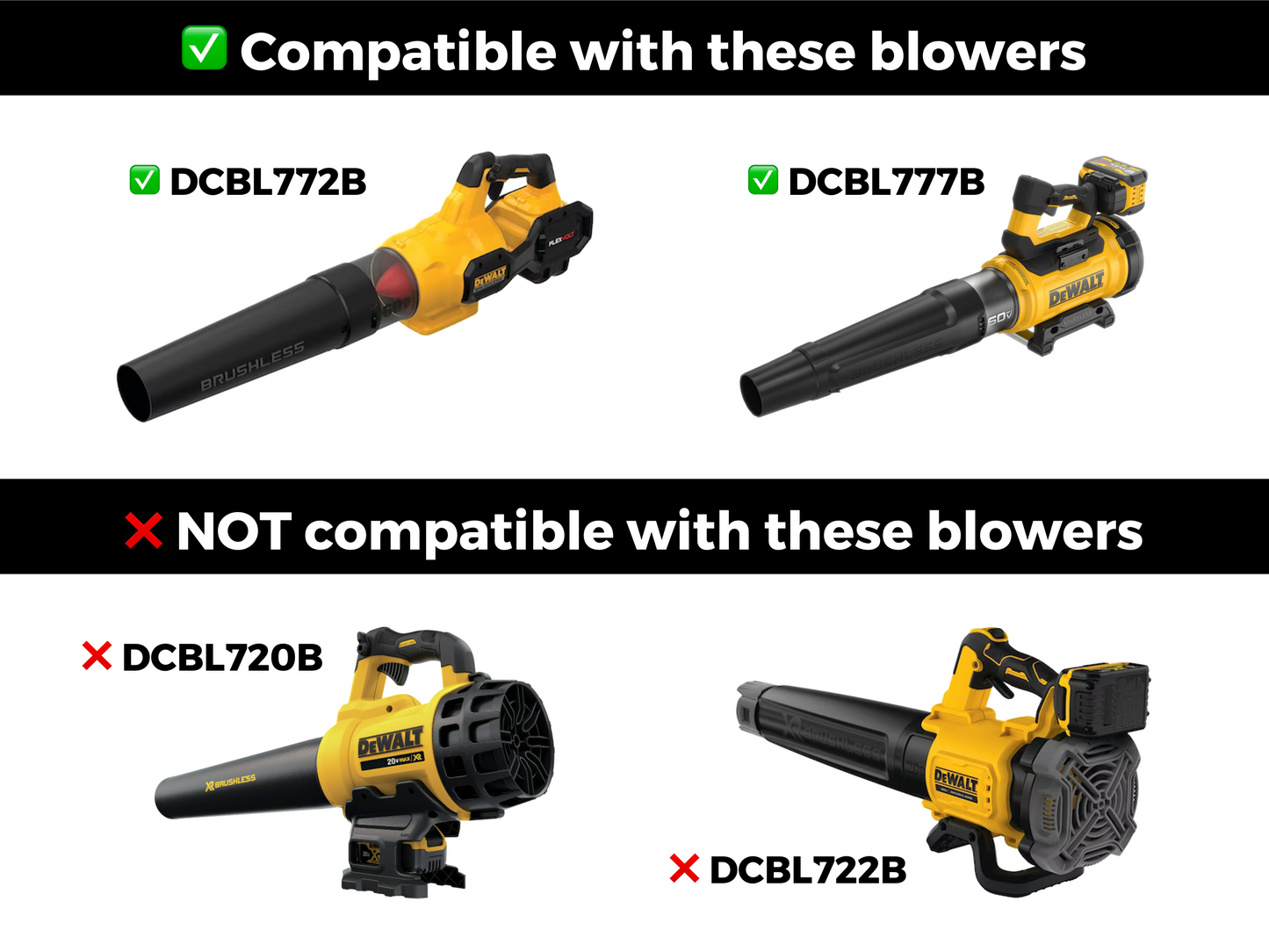 STUBBY® Car Drying Nozzle for DEWALT 60V MAX Leaf Blowers (DCBL772B & DCBL777B)