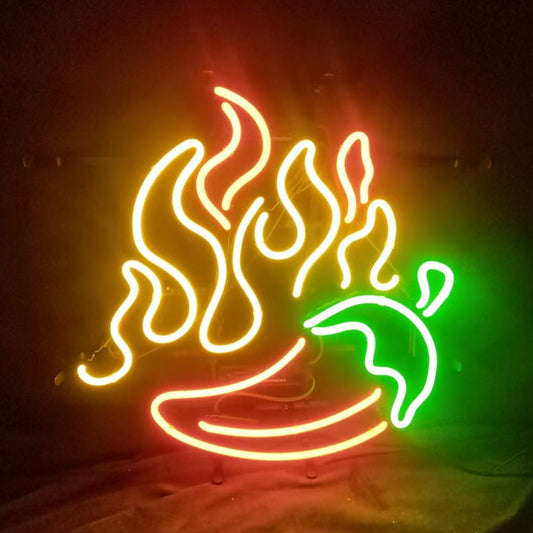 Fire BBQ Pepper Neon Signs - MEX234-  DRIVEN - 1