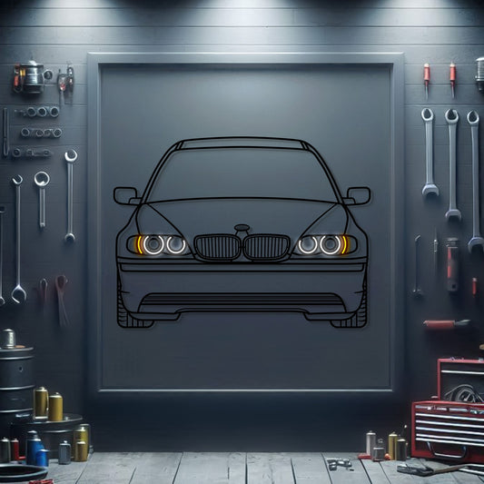 2001 325i E46 Front View Metal Neon Car Wall Art -MTN0254 - MTN0254W99-MTN0254W115-MTN0254W140-  DRIVEN - 1