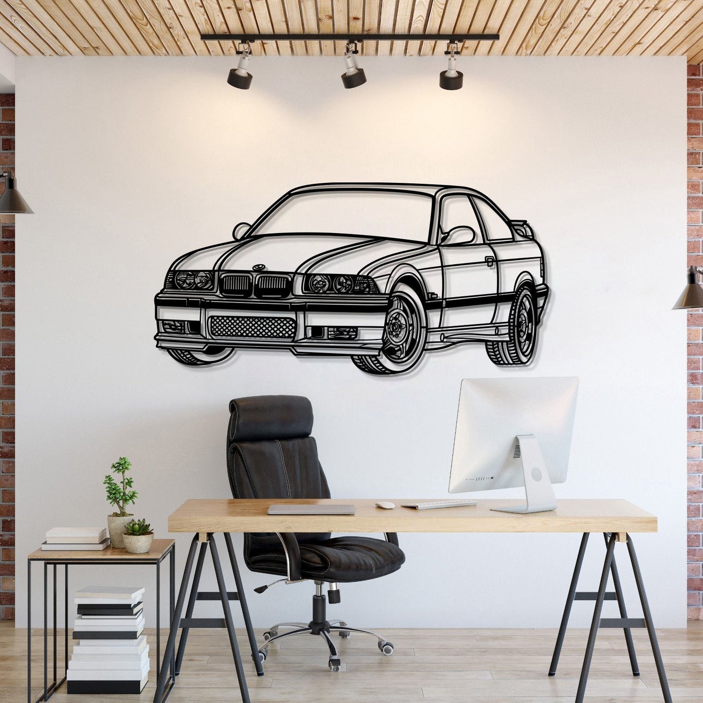 E36 Perspective Metal Car Wall Art  - MT0431 - MT0431B69L-MT0431B80L-MT0431B99L-MT0431B115L-MT0431B140L-  DRIVEN - 1