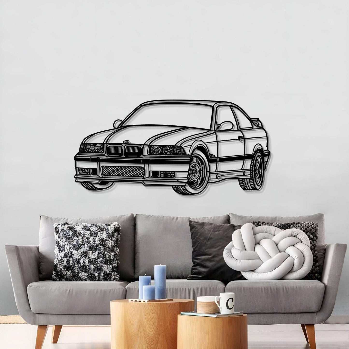 E36 Perspective Metal Car Wall Art  - MT0431 - MT0431B69L-MT0431B80L-MT0431B99L-MT0431B115L-MT0431B140L-  DRIVEN - 2