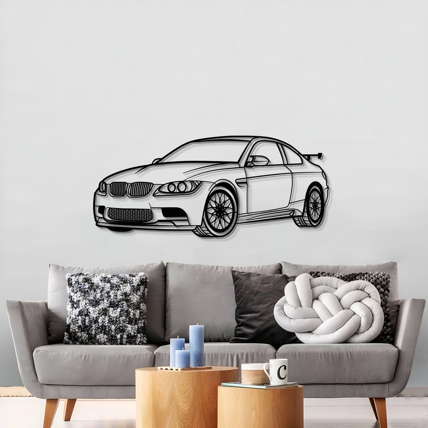 E92 M3 Perspective Metal Car Wall Art - MT0430 - MT0430B69L-MT0430B80L-MT0430B99L-MT0430B115L-MT0430B140L-  DRIVEN - 3