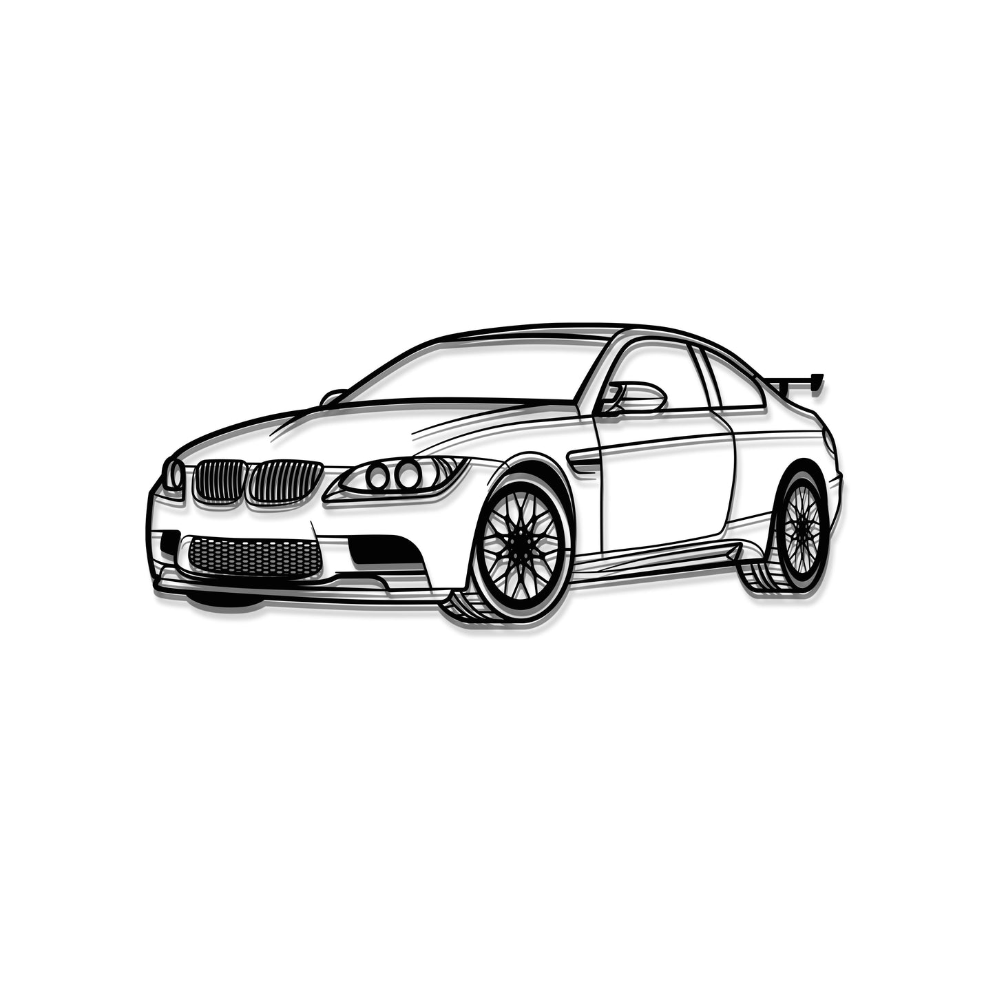 E92 M3 Perspective Metal Car Wall Art - MT0430 - MT0430B69L-MT0430B80L-MT0430B99L-MT0430B115L-MT0430B140L-  DRIVEN - 8