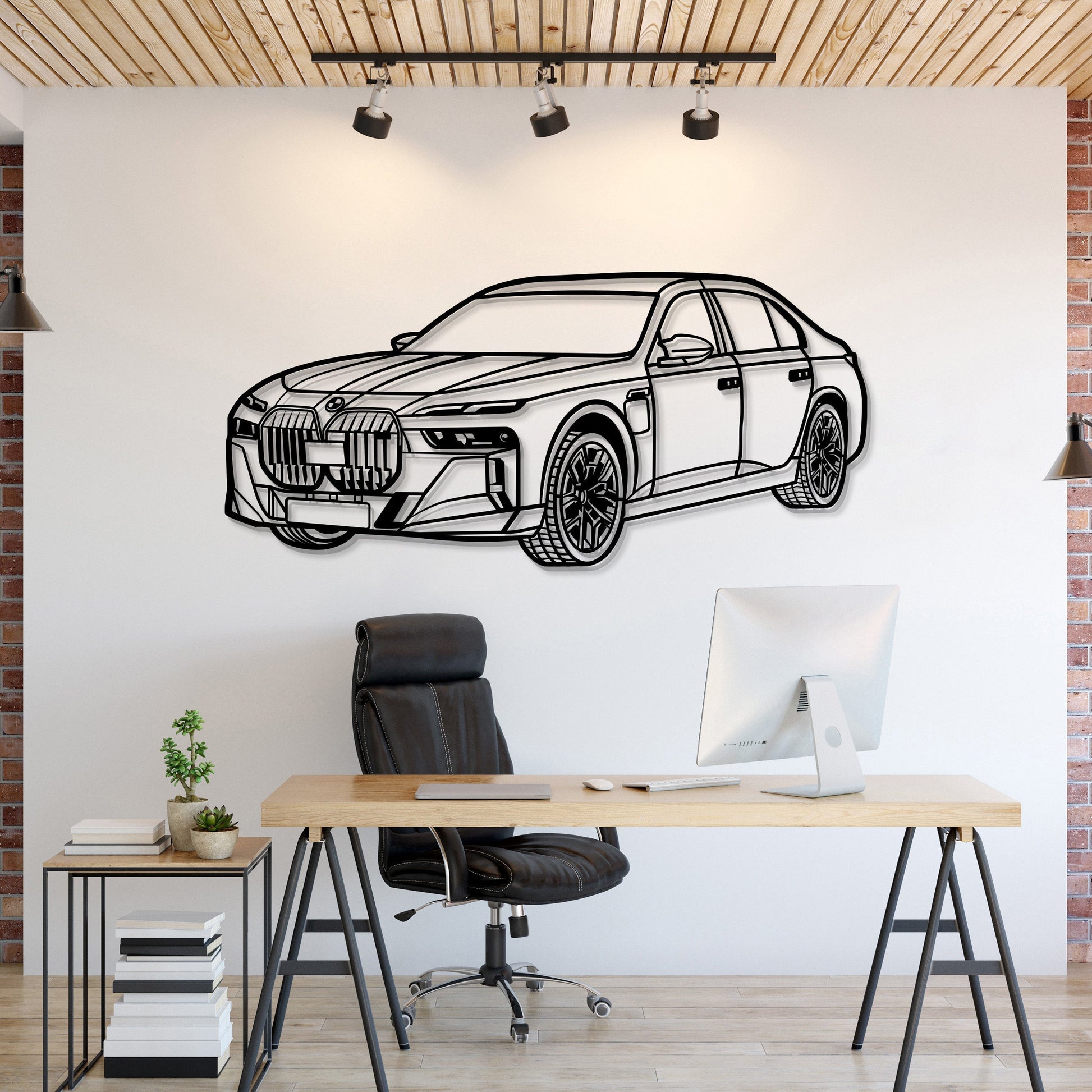 M760 XDrive Limousine Perspective Metal Car Wall Art  MT1244 - MT1244B69-MT1244B80-MT1244B99-MT1244B115-MT1244B140-  DRIVEN - 1