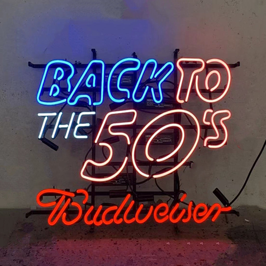 Back to The 50's Budweiser Neon Light Sign - ME204-  DRIVEN - 1