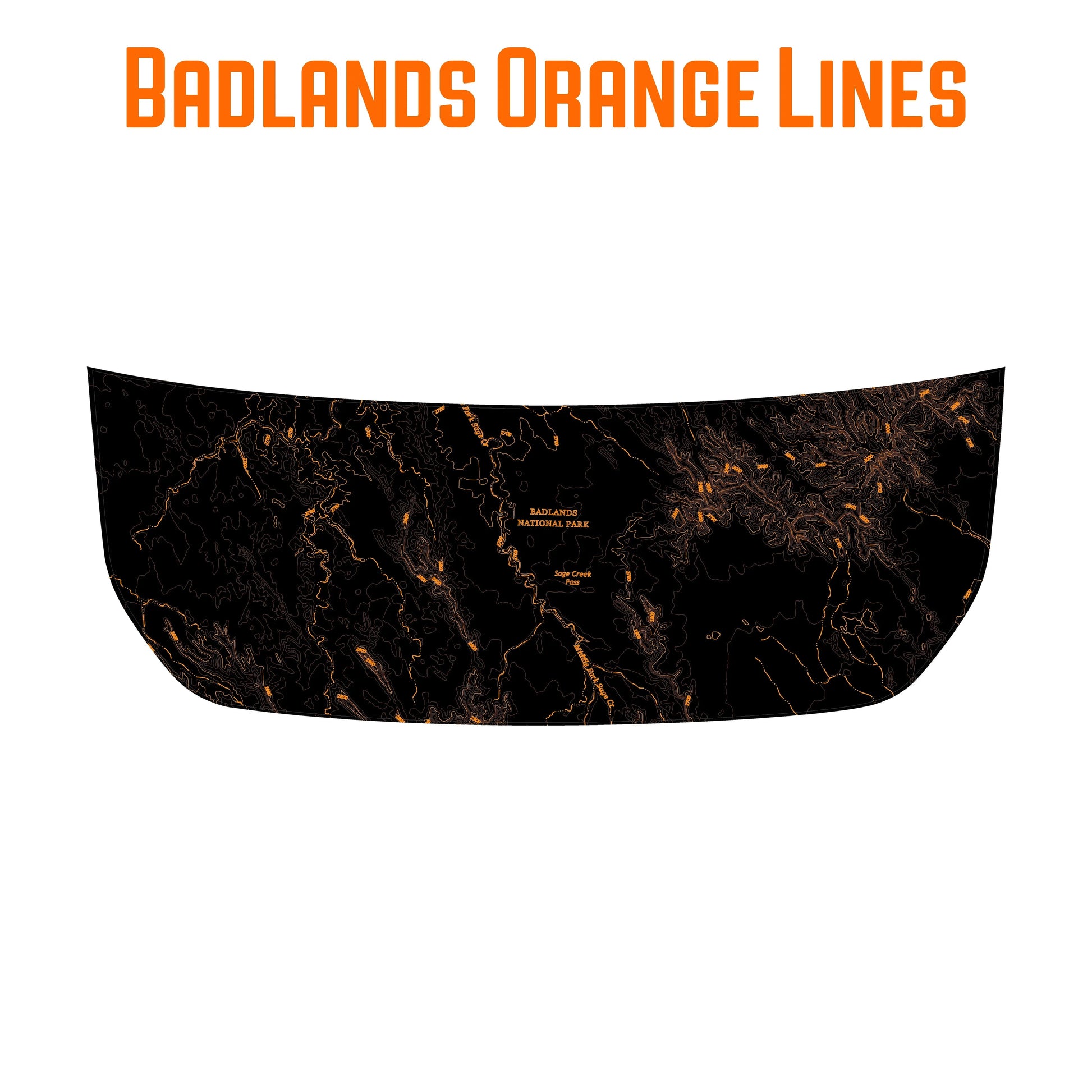 Stealth Black Badlands Topographic Map Hood Overlay (Printed Series) - 2021+ Bronco - 21BROTOPOBLKBDLD-21BROTOPOBLKBDLD.BO-21BROTOPOBLKBDLD-X2-21BROTOPOBLKBDLD.BOX2-  DRIVEN - 5
