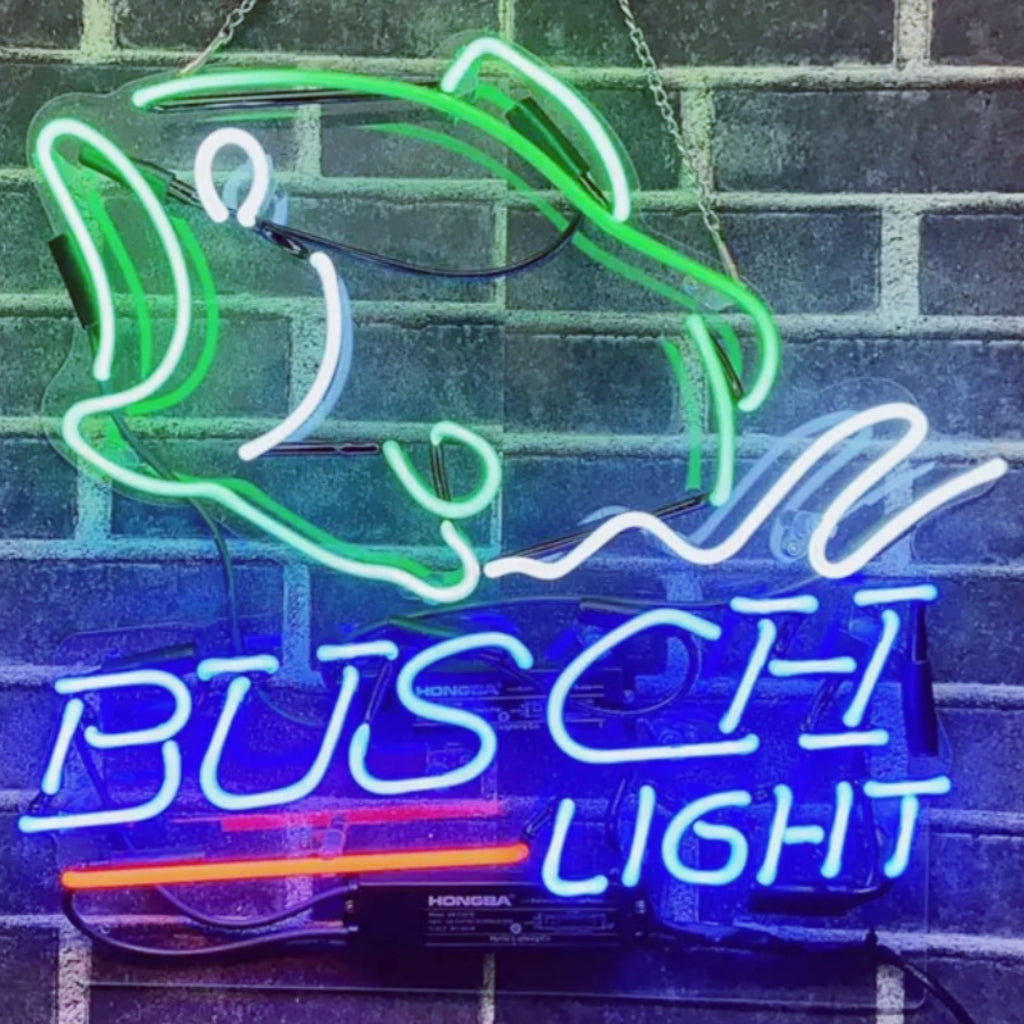 Bass Fish Busch Light Neon Signs - MA097-  DRIVEN - 1