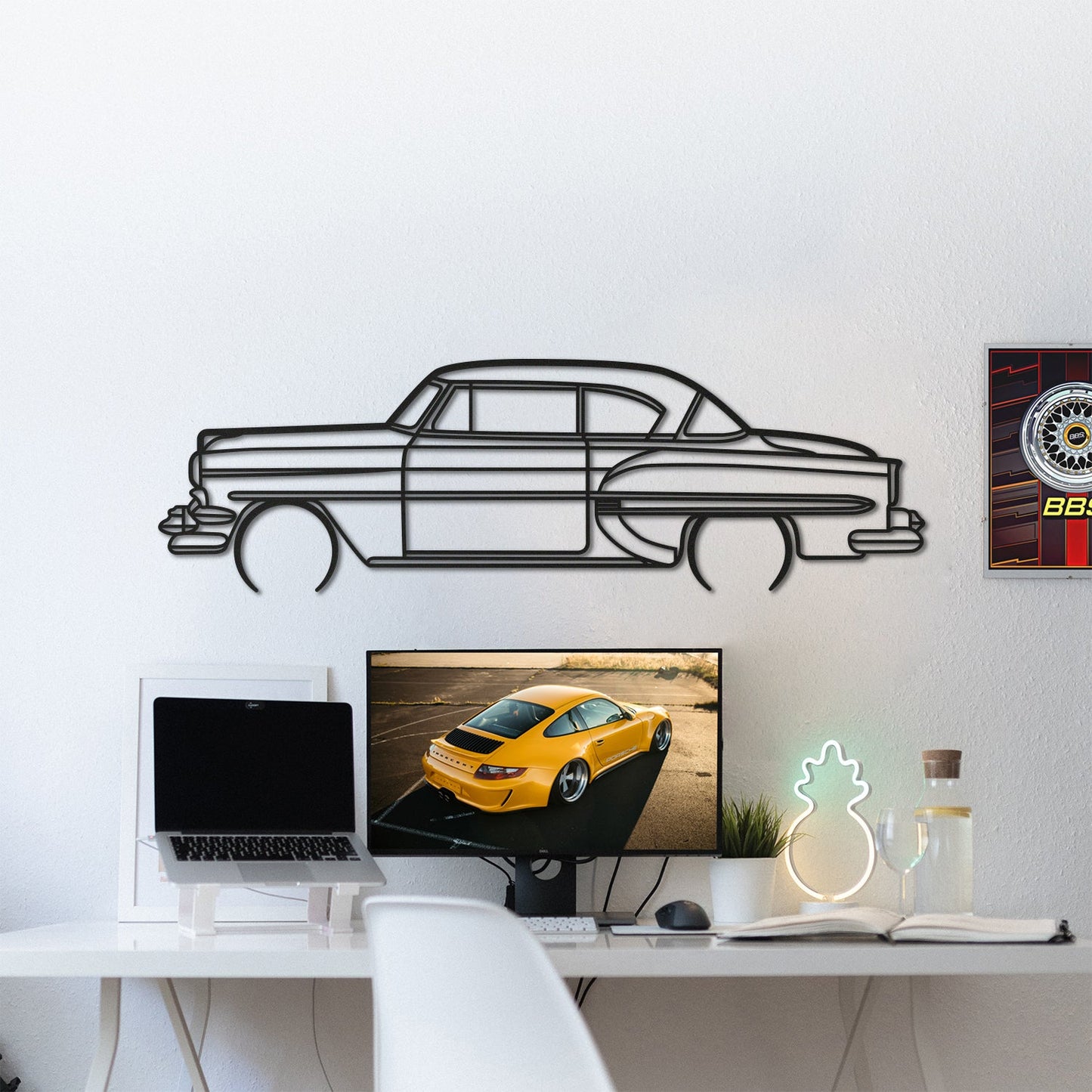 1954 Bel Air Detailed Metal Car Wall Art - MT0031 - MT0031B49L-MT0031B69L-MT0031B80L-MT0031B99L-MT0031B120L-  DRIVEN - 4